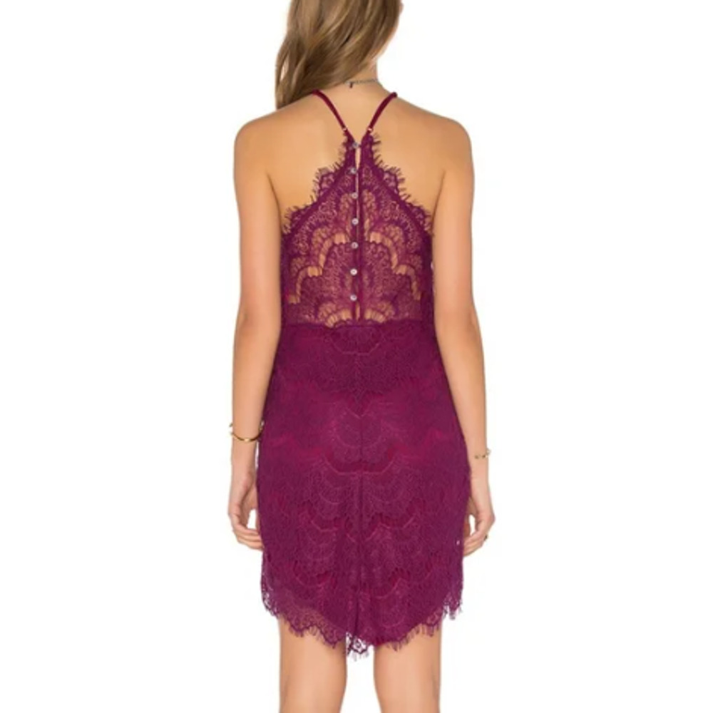 Free People Intimately She Got It Dahlia Purple Lace Slip Bodycon Dress Small - Picture 2 of 8
